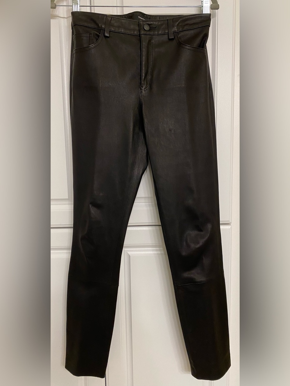 Theory Black Lamb Leather Jeans